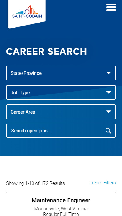 Saint-Gobain Careers Mobile Preview